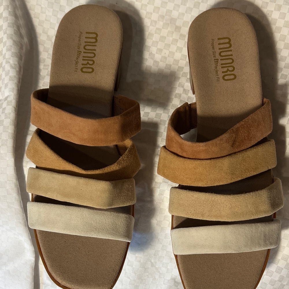 Munro Women's Sandals in Tan and Cream